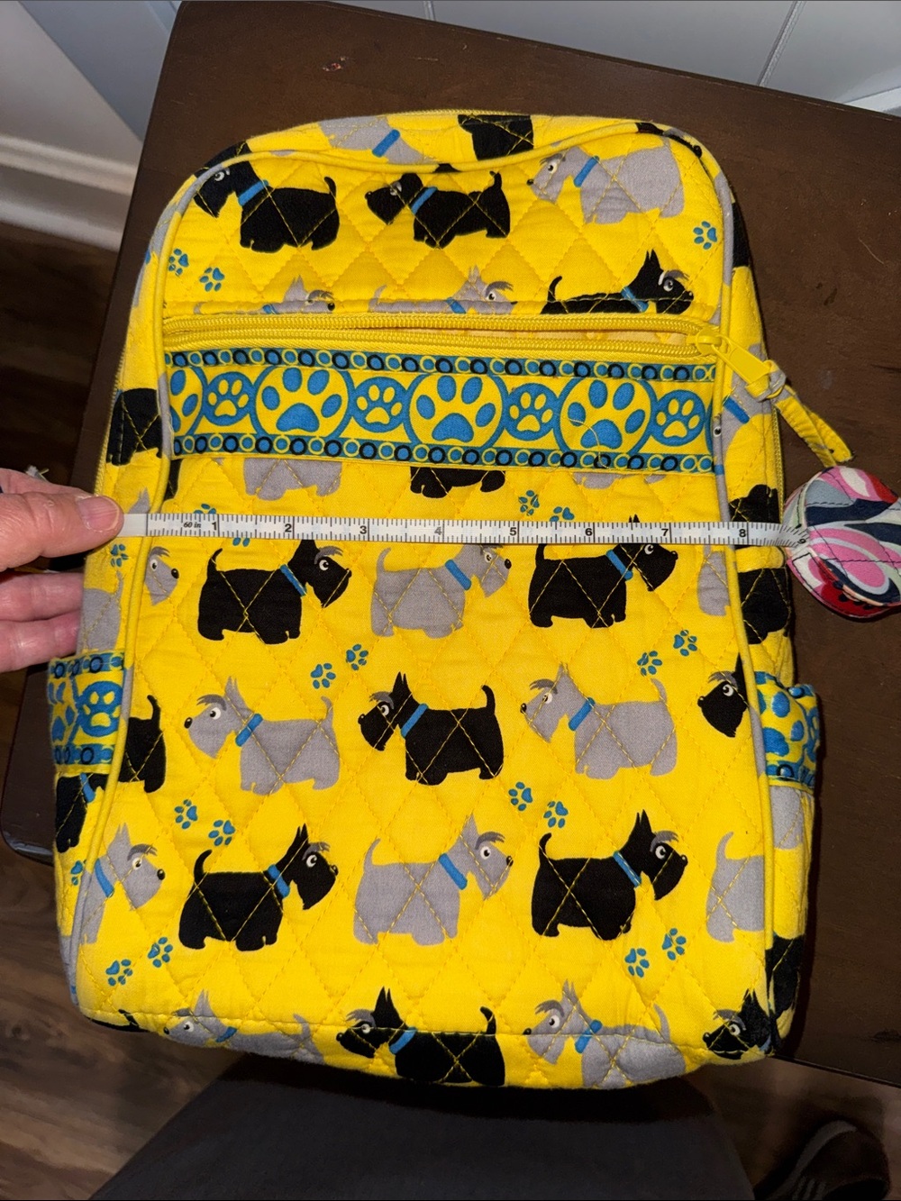 Yellow Quilted Mini Pet Pattern Backpack - Picture 10 of 13